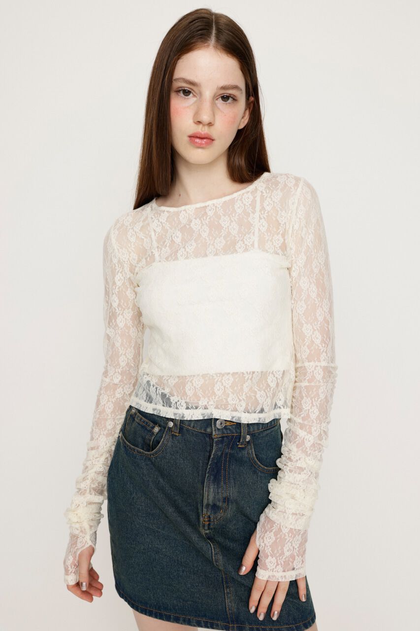 SLY「BASIC CUT LACE トップス」|Tシャツ・カットソー|WHT