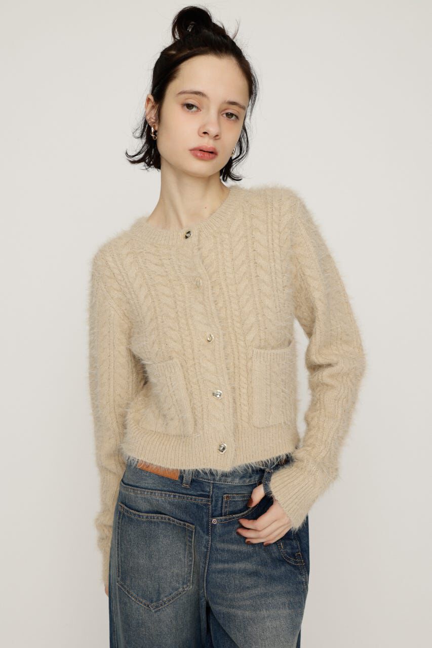 SLY「SHINY CABLE カーディガン」|カーディガン|