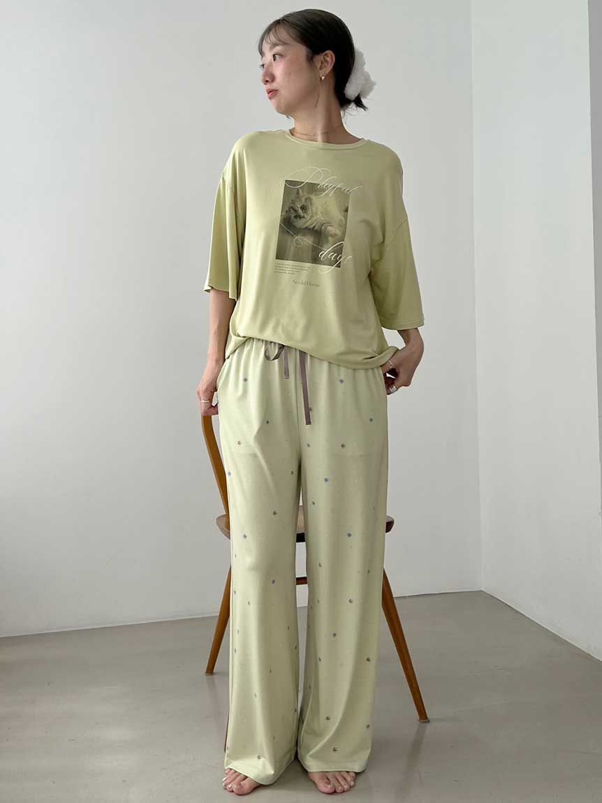 SNIDEL HOME「総柄ロングパンツ」|ルームウェア|