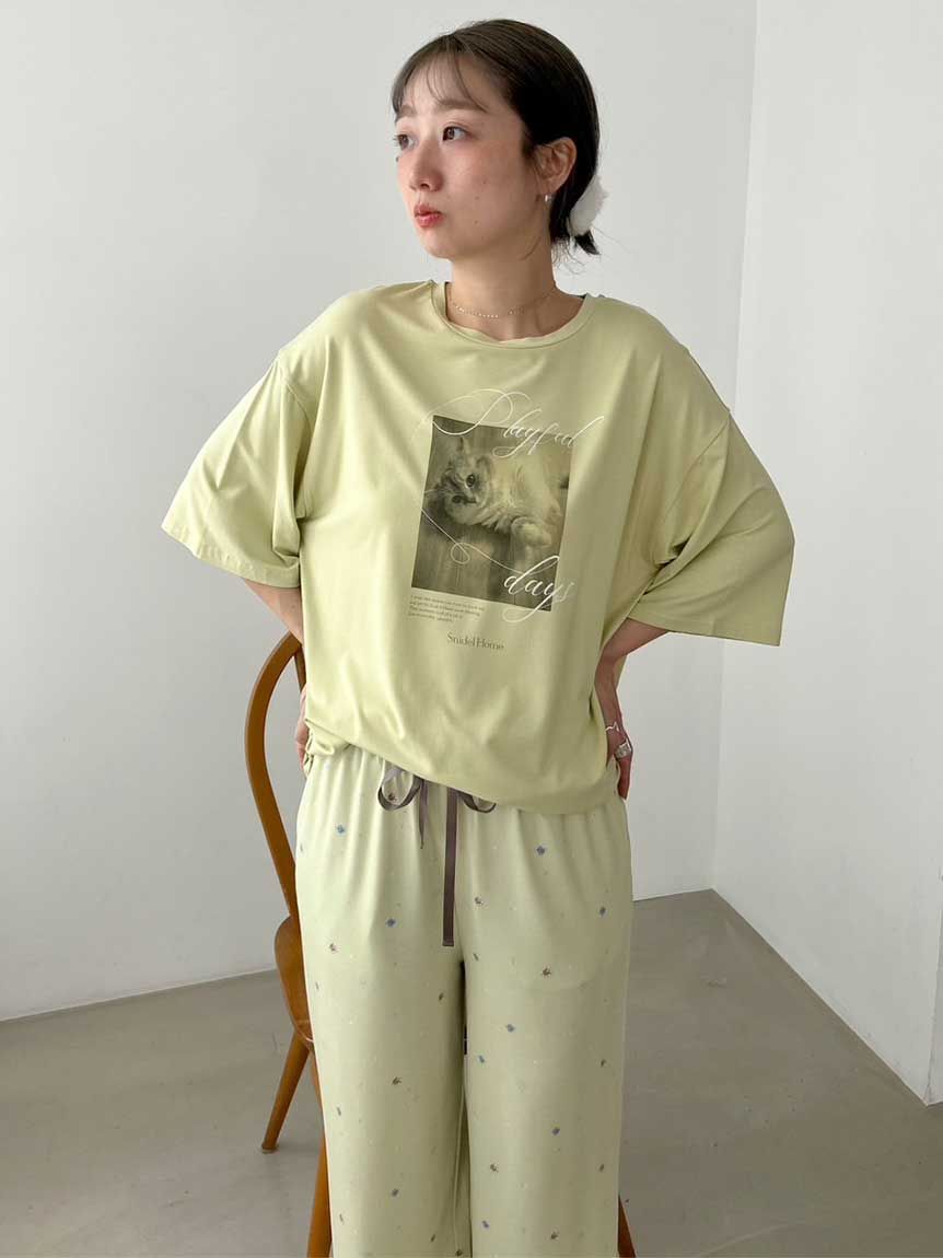 SNIDEL HOME「総柄ロングパンツ」|ルームウェア|