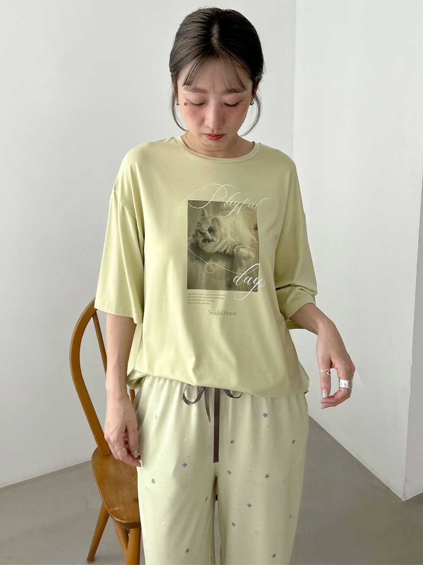 SNIDEL HOME「総柄ロングパンツ」|ルームウェア|