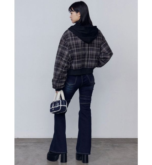 EMODA「ハイカバーフレアパギンス」|デニム|