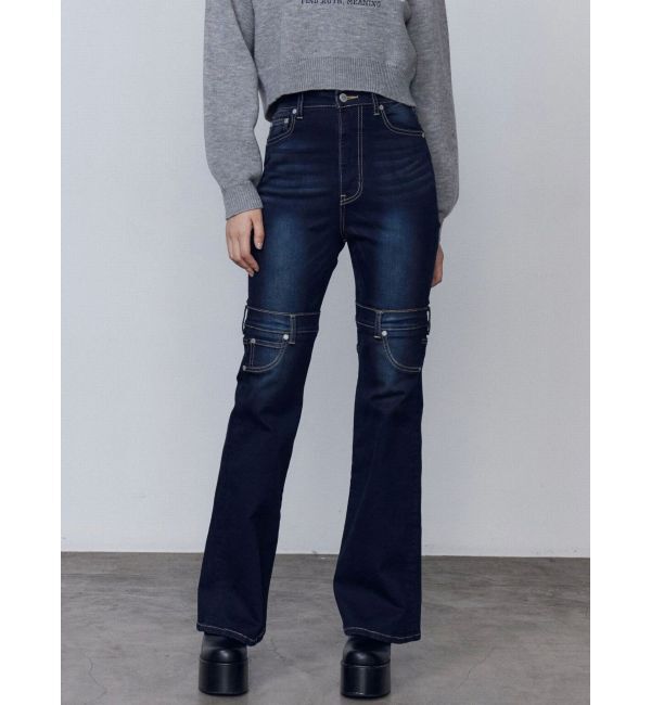 EMODA「ハイカバーフレアパギンス」|デニム|