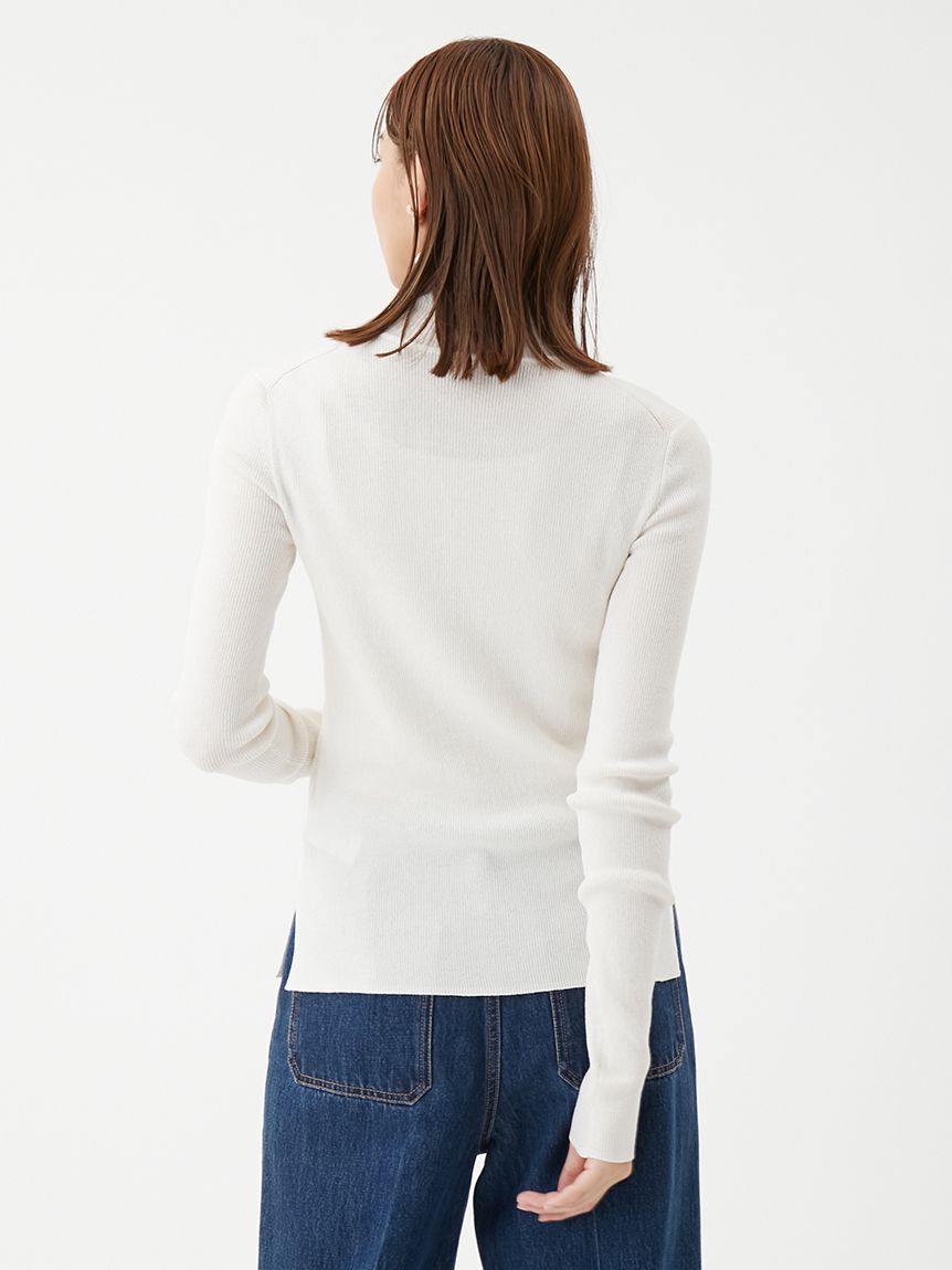 Mila Owen「シアーラメタートルネックリブニット」|ニット・セーター|