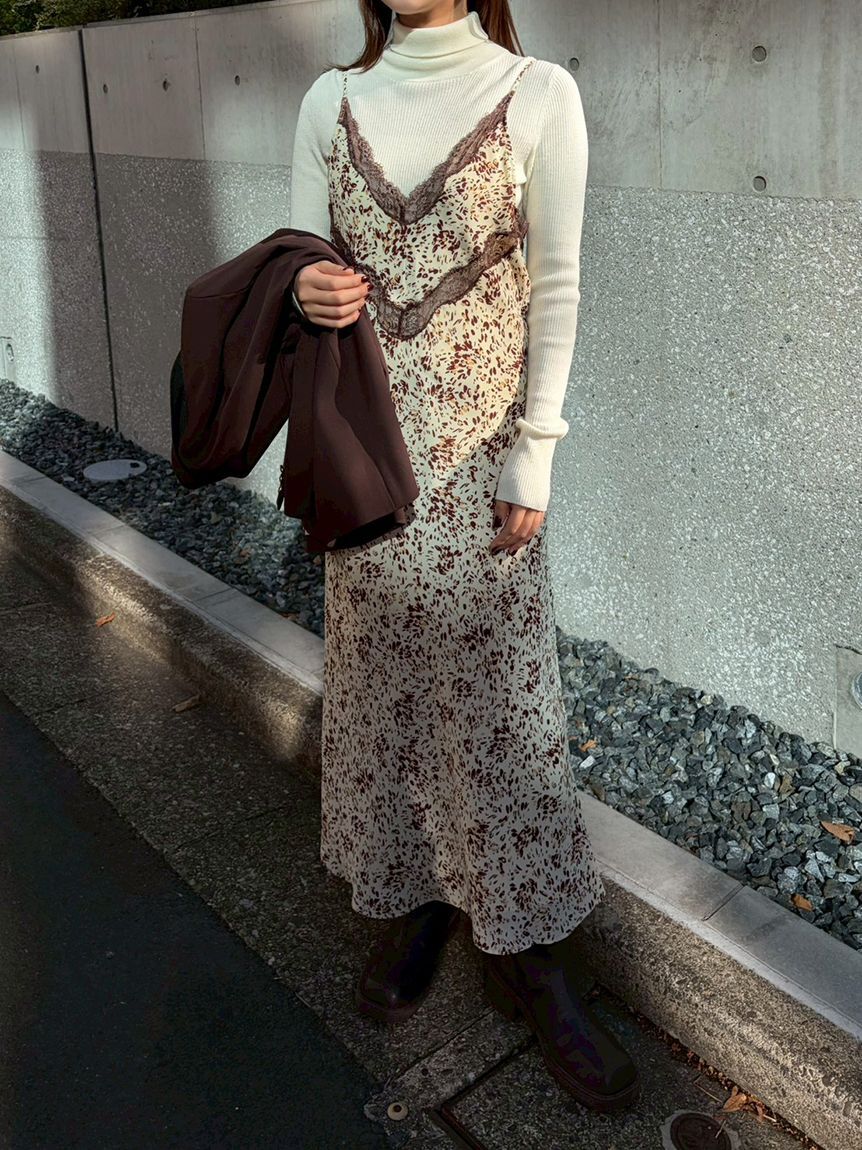 Mila Owen「シアーラメタートルネックリブニット」|ニット・セーター|