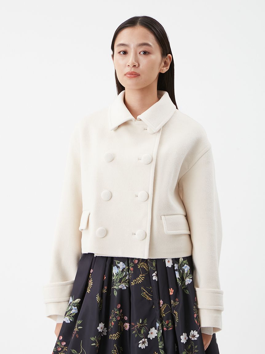 Mila Owen「ウールカシミヤショート丈ピーコート」|ブルゾン・スタジャン|