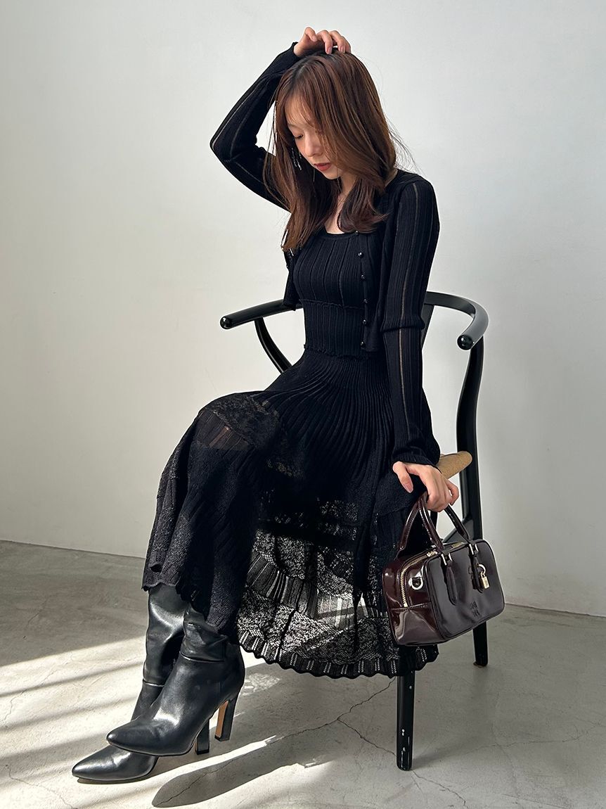 SNIDEL「レースクロシェカーデセットワンピース」|ワンピース|