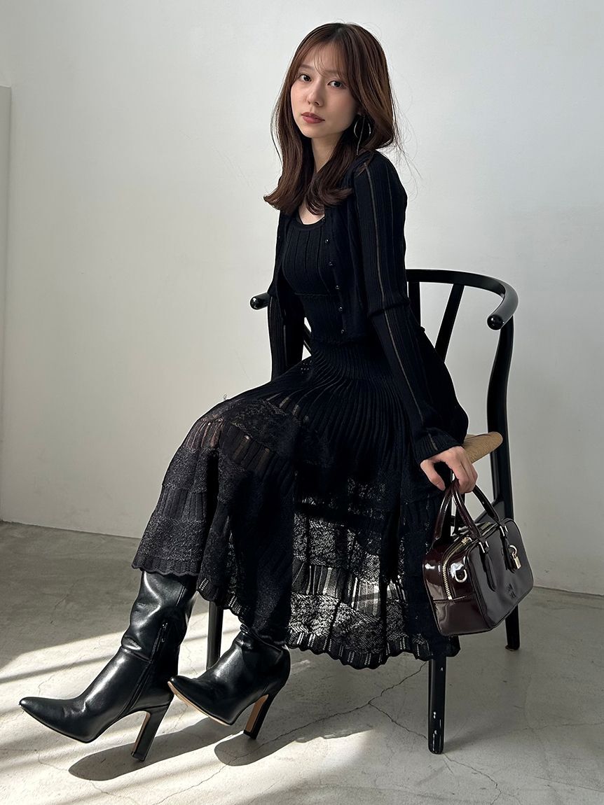 SNIDEL「レースクロシェカーデセットワンピース」|ワンピース|