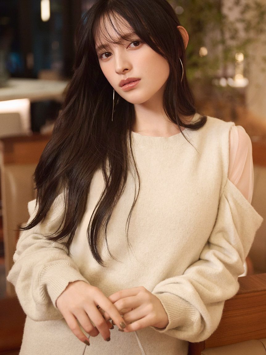 SNIDEL「シースルーショルダーニットワンピース」|ワンピース|