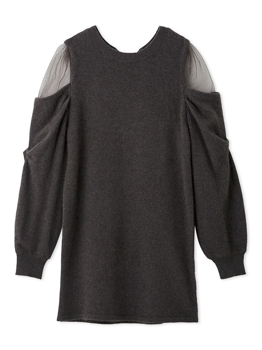 SNIDEL「シースルーショルダーニットワンピース」|ワンピース|