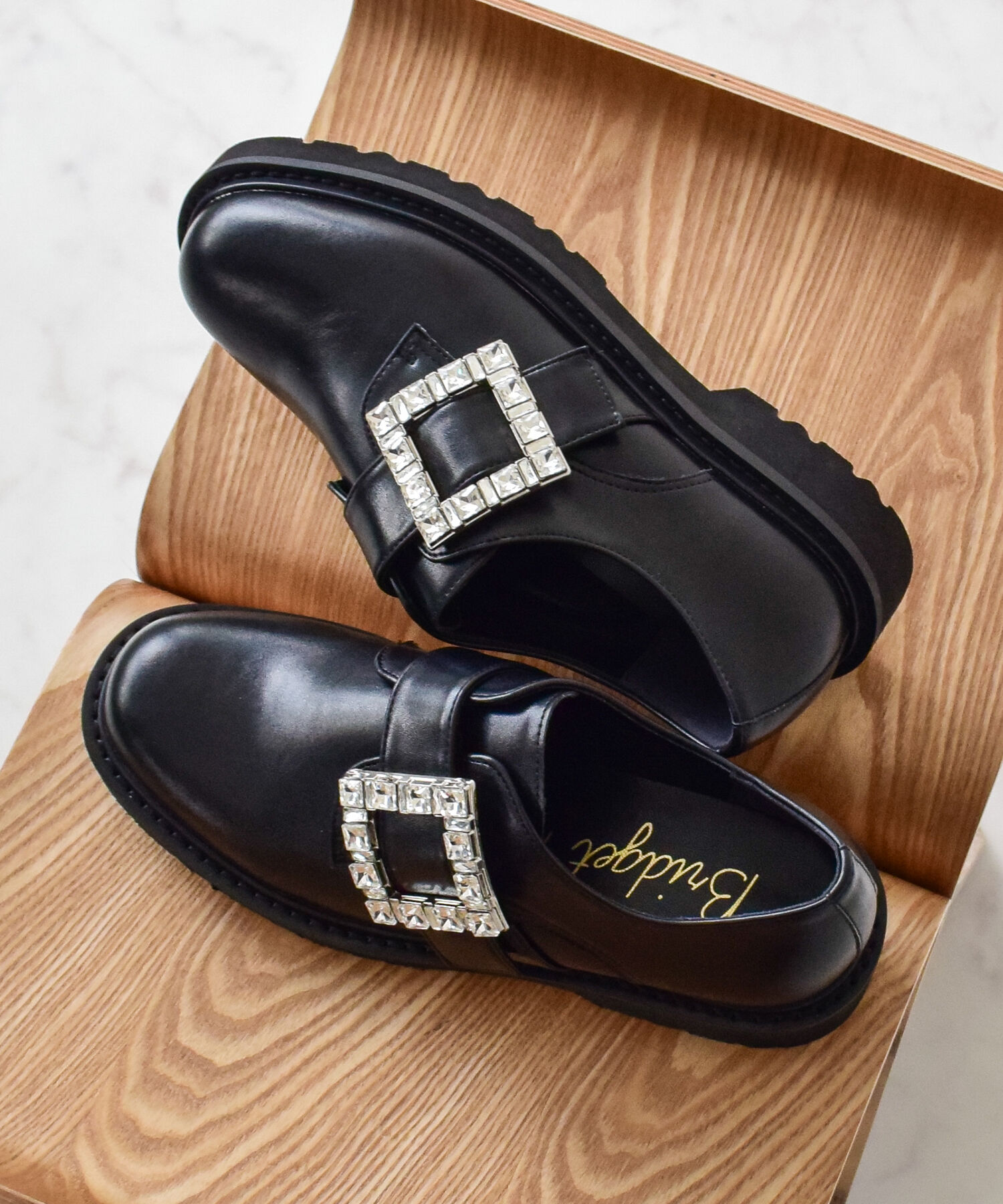 Bridget Birkin「【Bridget Birkin】スクエアサイドビジューローファー(551650)」|ローファー|BL