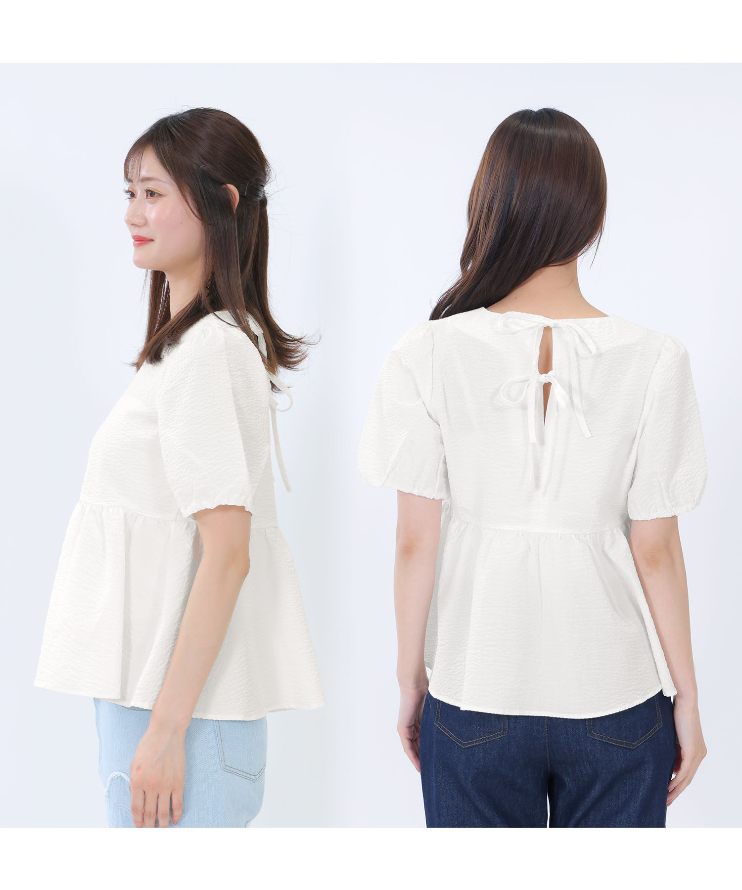 MARY QUANT「ダブルリボンペプラム ブラウス」|シャツ・ブラウス|