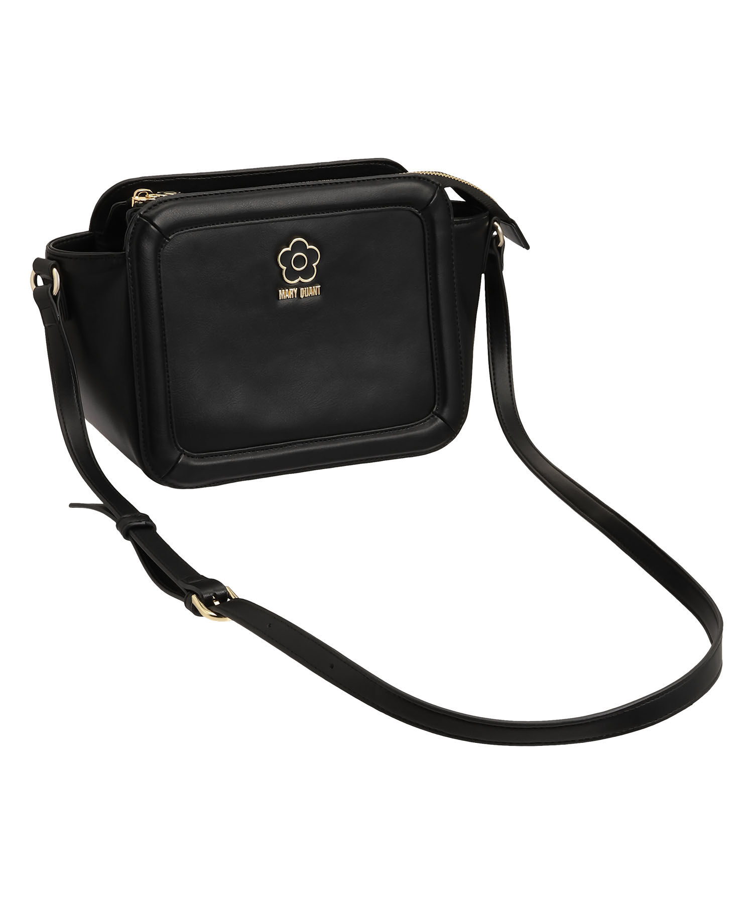 MARY QUANT「パディングフレームスムース ショルダー」|ショルダー・メッセンジャー|ブラック
