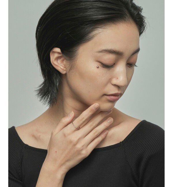 Jouete「K10YG レイヤー ダイヤモンド リング」|リング|