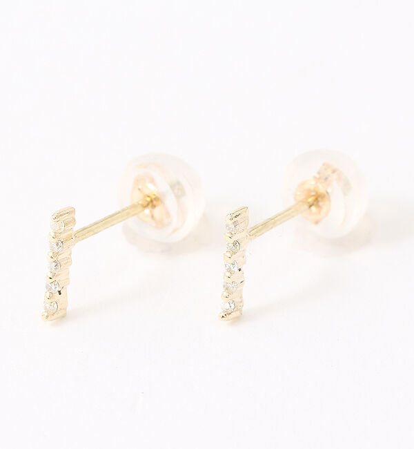  「ダイヤモンド ライン ピアス | K10YG〈世界最小〉」|ピアス|K10 イエローゴールド