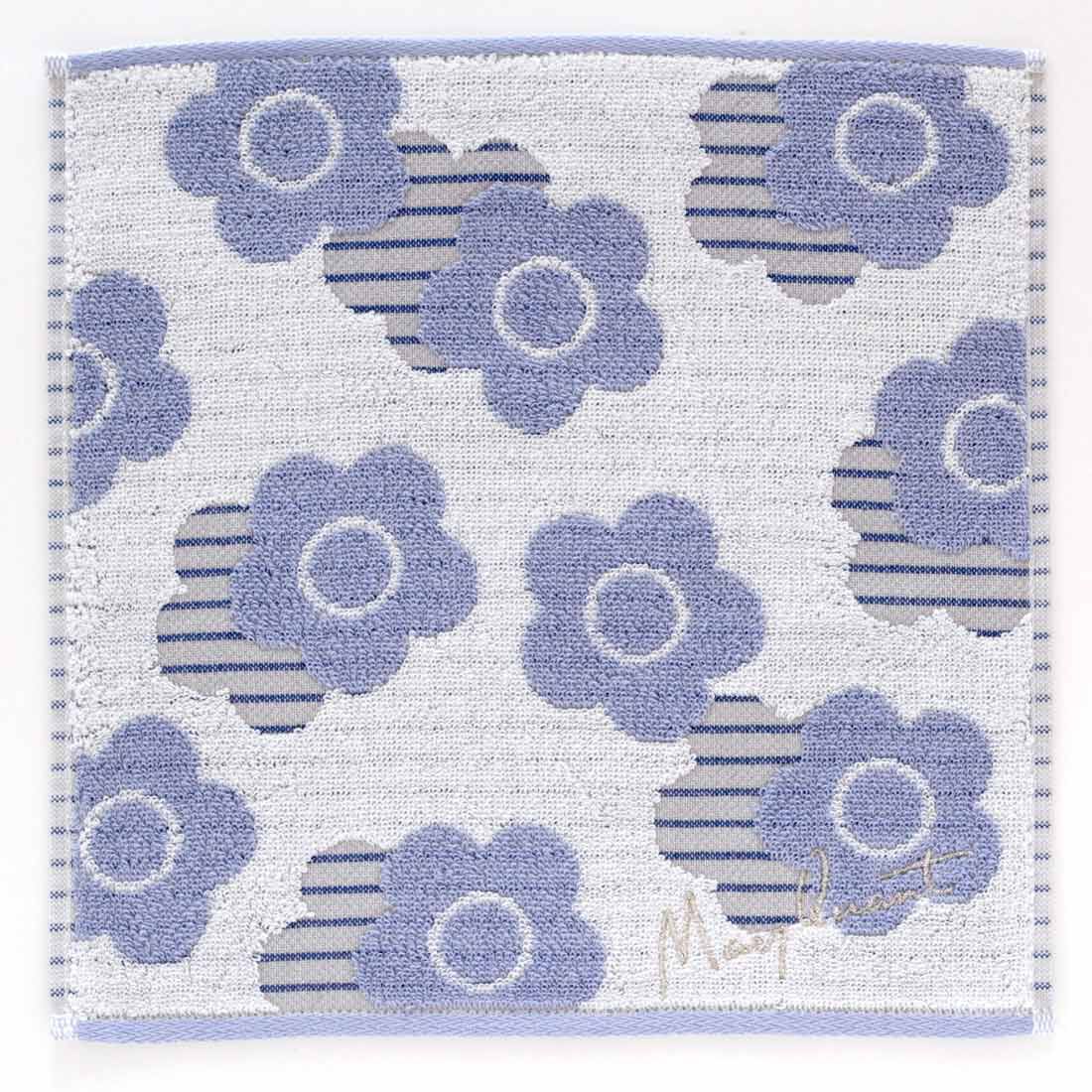  「MARY QUANT タオルハンカチ＜ボーダーデイジー＞」|タオル|