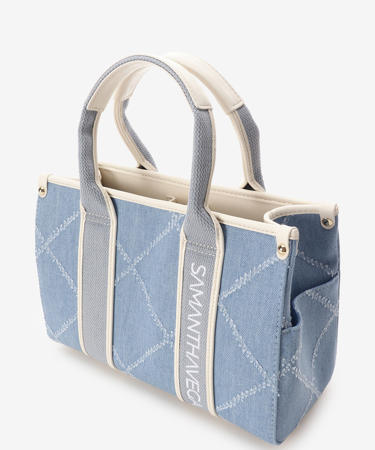 Samantha Vega「ロゴテープデニム風トート（小）」|ハンドバッグ|