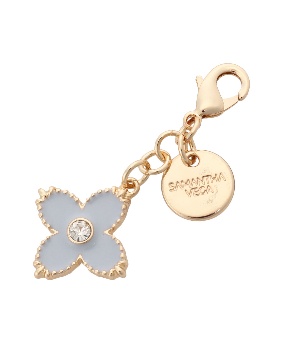 Samantha Vega「ビジューフラワーファスナーチャーム」|チャーム・キーホルダー|ライトブルー