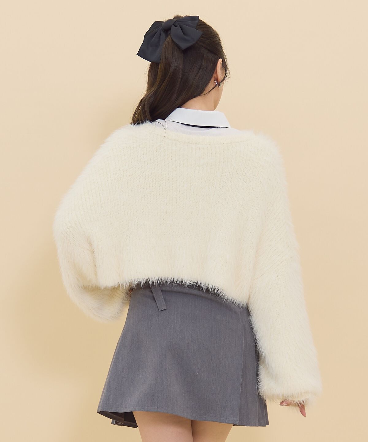 REDYAZEL「シャギーニット＆ネクタイシャツセット」|ニット・セーター|