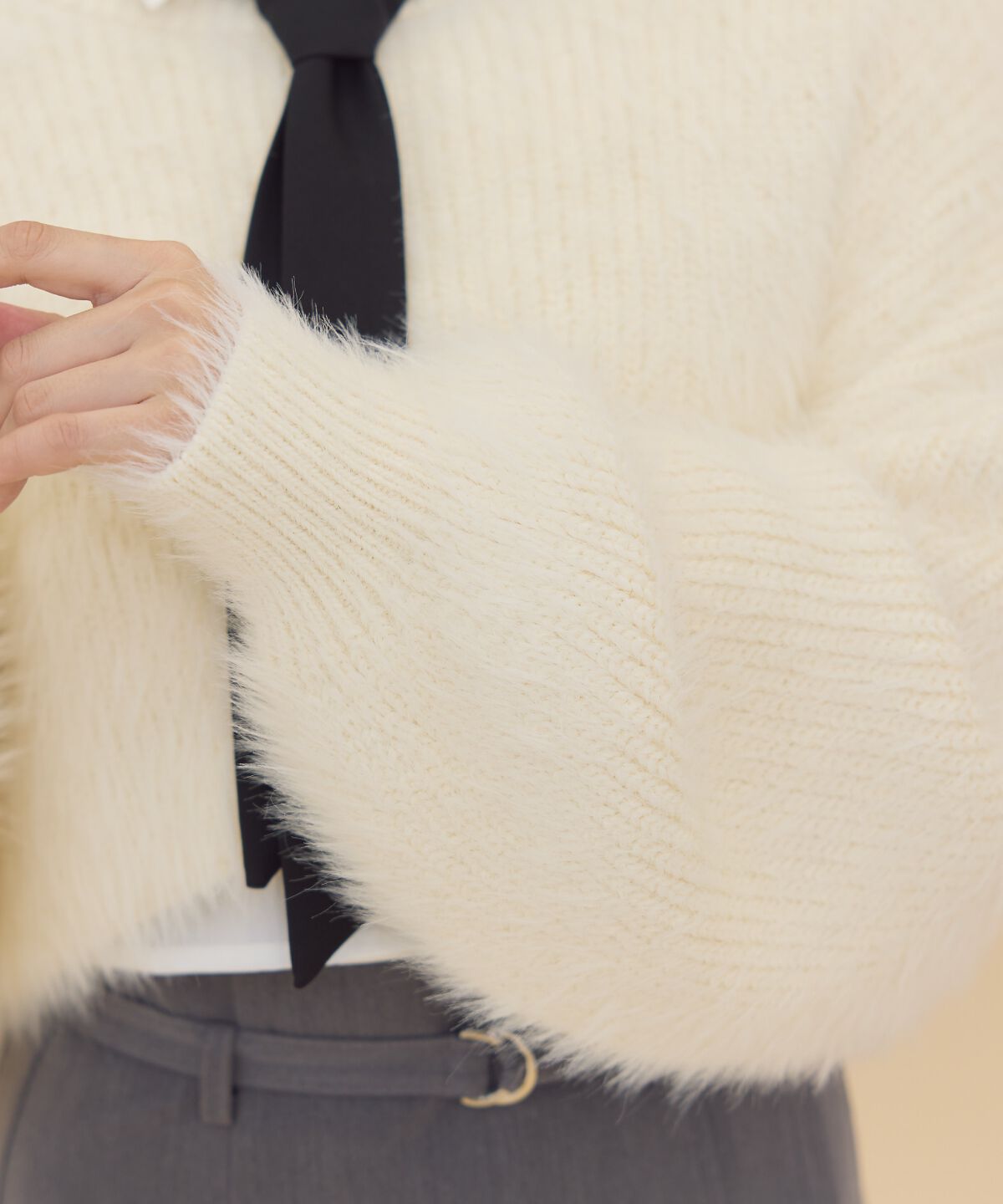 REDYAZEL「シャギーニット＆ネクタイシャツセット」|ニット・セーター|