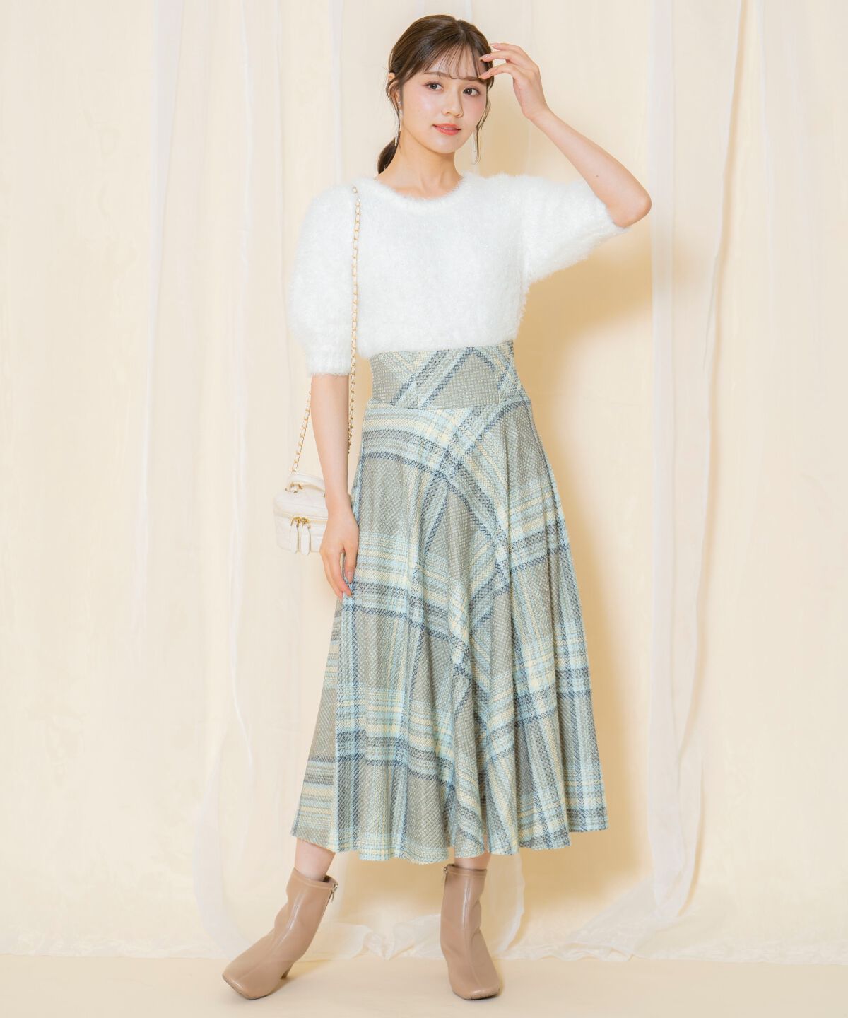 WILLSELECTION「シャギーラメ5分袖プルオーバー」|ニット・セーター|