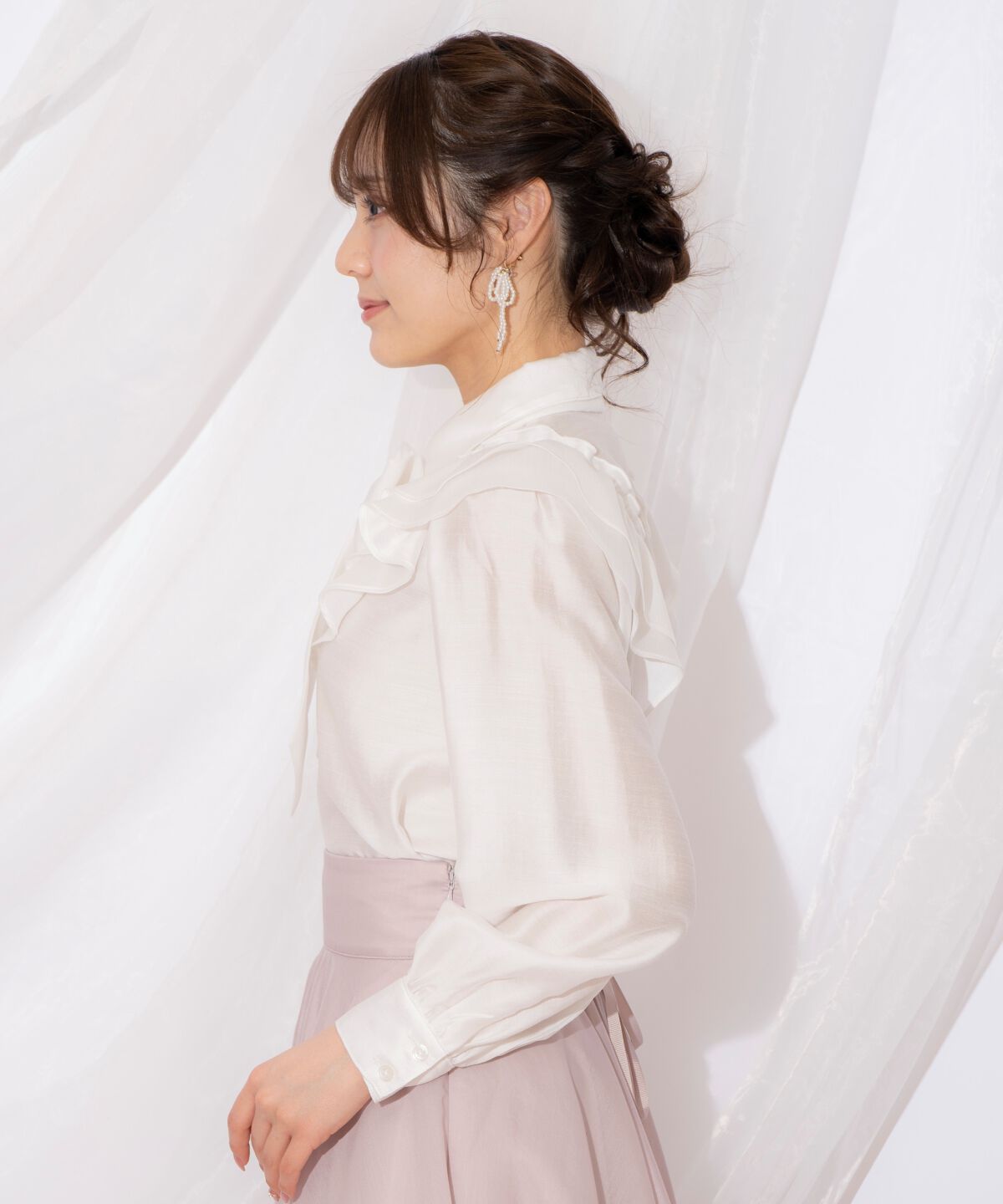 WILLSELECTION「ギャザーフリルボウタイブラウス」|シャツ・ブラウス|