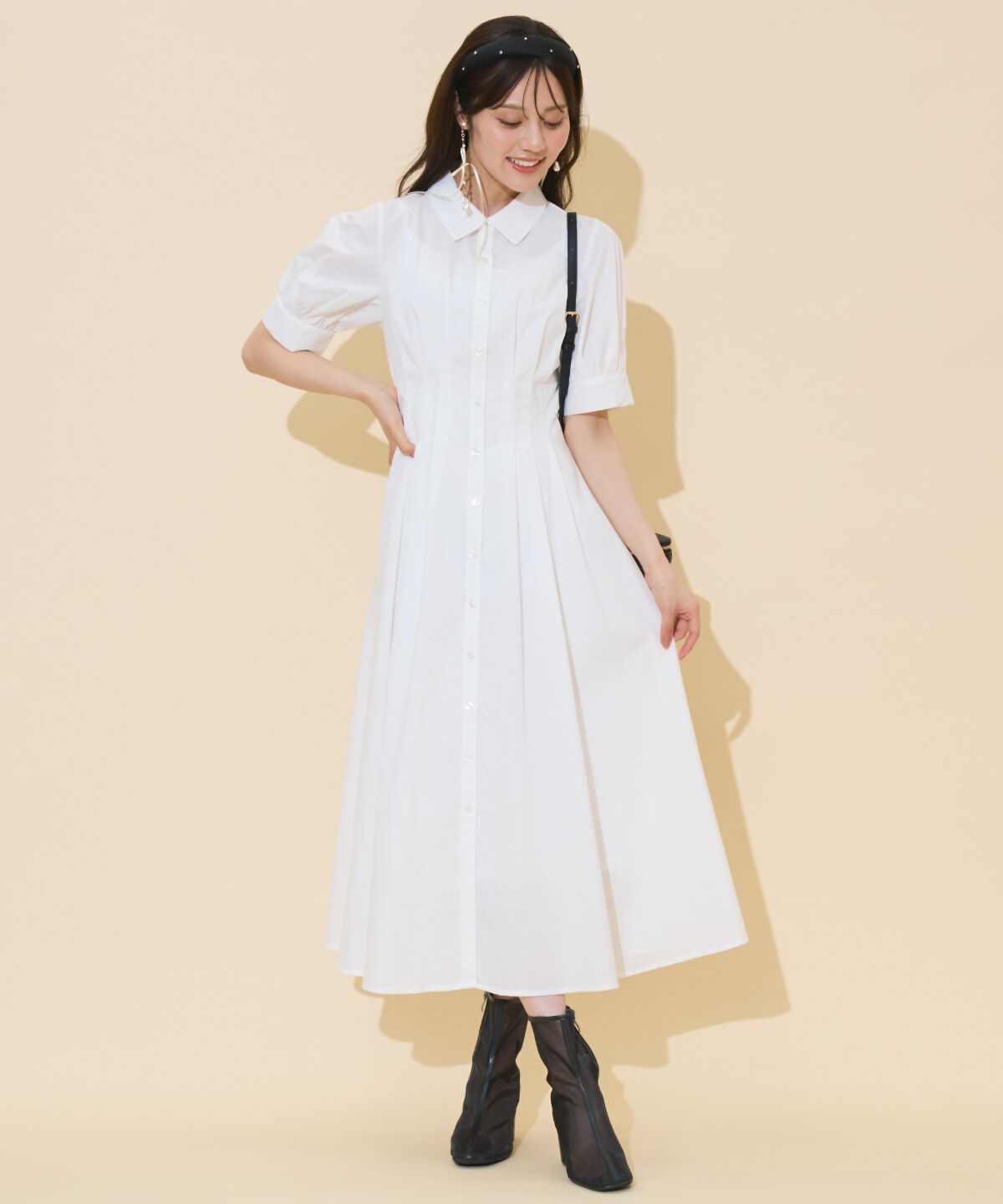 WILLSELECTION「ビスチェレイヤードタックシャツワンピース」|ワンピース|