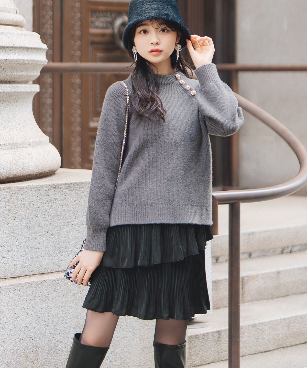 WILLSELECTION「プリーツティアードミニスカート」|フレア|