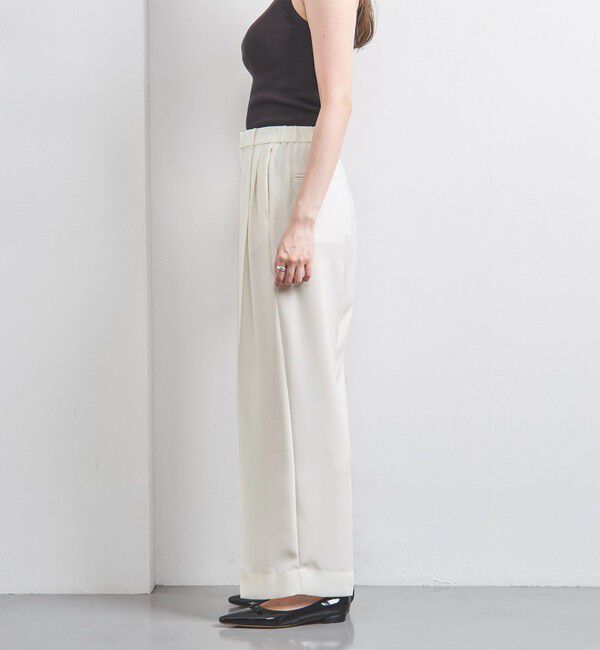 UNITED ARROWS「2タック ワイドパンツ WHITE」|スラックス|