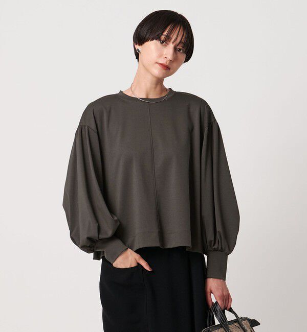 UNITED ARROWS「ポンチ バルーンスリーブ カットソー ‐ウォッシャブル‐」|Tシャツ・カットソー|DK.GRAY