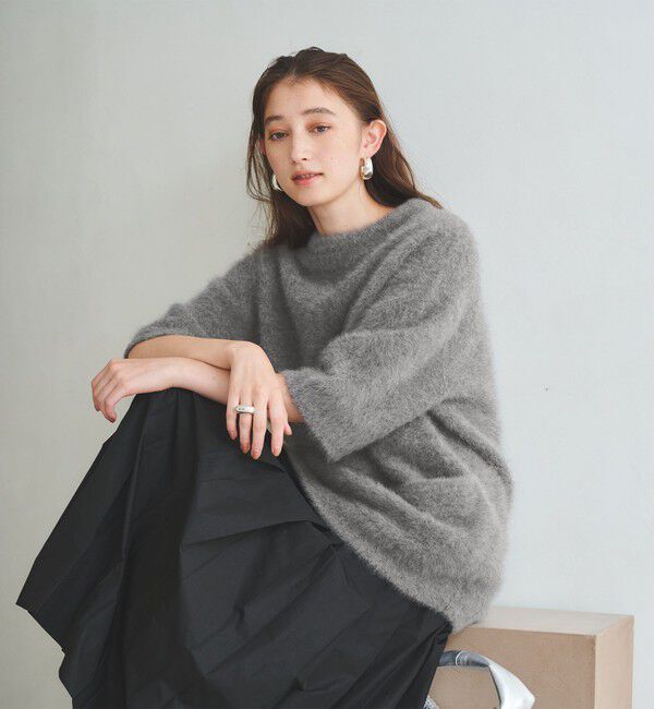 UNITED ARROWS「フォックスカシミヤ オーバーミドル プルオーバー」|ニット・セーター|MD.GRAY