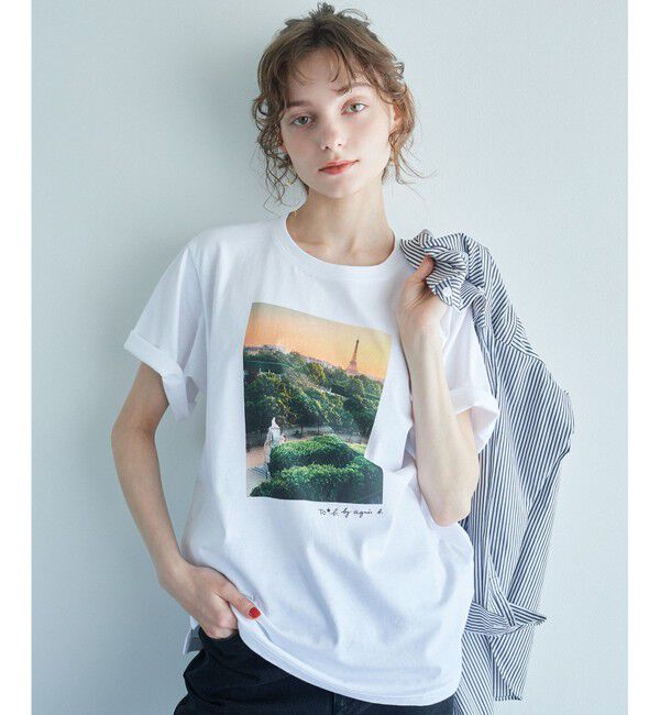 UNITED ARROWS green label relaxing「＜To b. by agnes b.コラボ＞フォト ショートスリーブ Tシャツ」|Tシャツ・カットソー|OFF WHITE