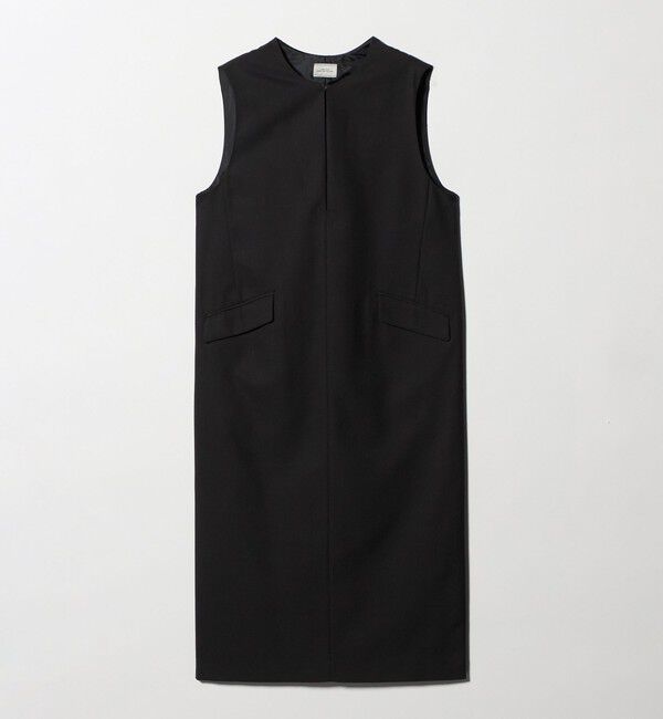 UNITED ARROWS green label relaxing「［size SHORTあり］リネンライク キーネック ジャンパースカート」|ジャンパースカート|BLACK