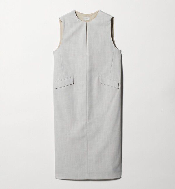 UNITED ARROWS green label relaxing「［size SHORTあり］リネンライク キーネック ジャンパースカート」|ジャンパースカート|LT.GRAY