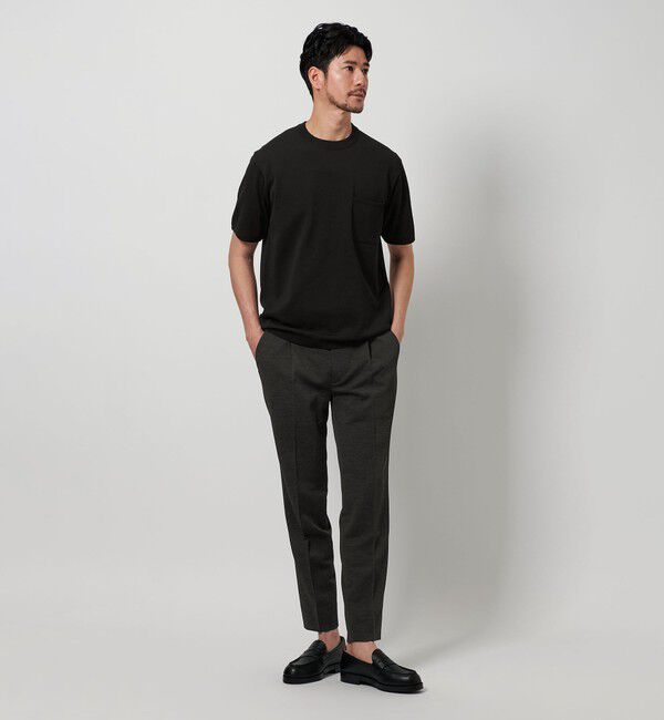 BEAUTY&YOUTH UNITED ARROWS「【WEB限定 WARDROBE SMART】マシーンウォッシュ 1ポケット ニット Tシャツ【抗菌・防臭】」|ニット・セーター|