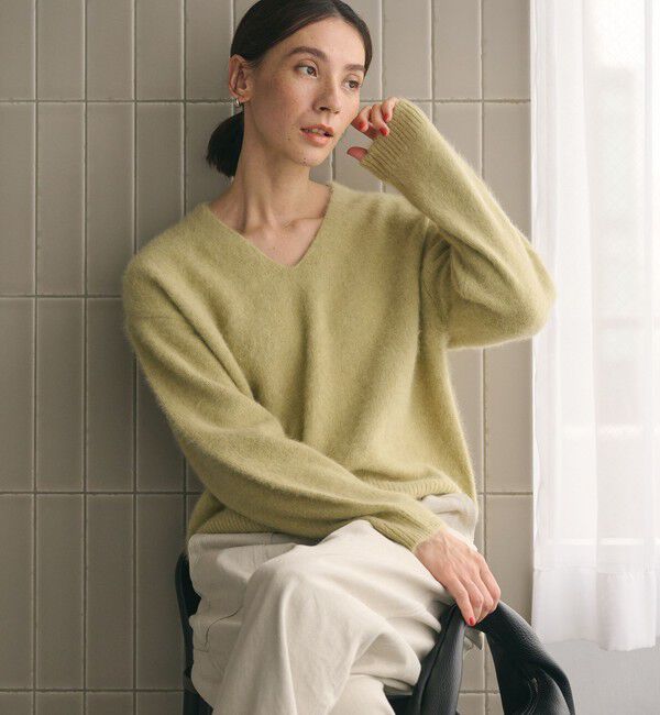 フォックスカシミヤブレンド Vネックニットプルオーバー（BEAUTY&YOUTH