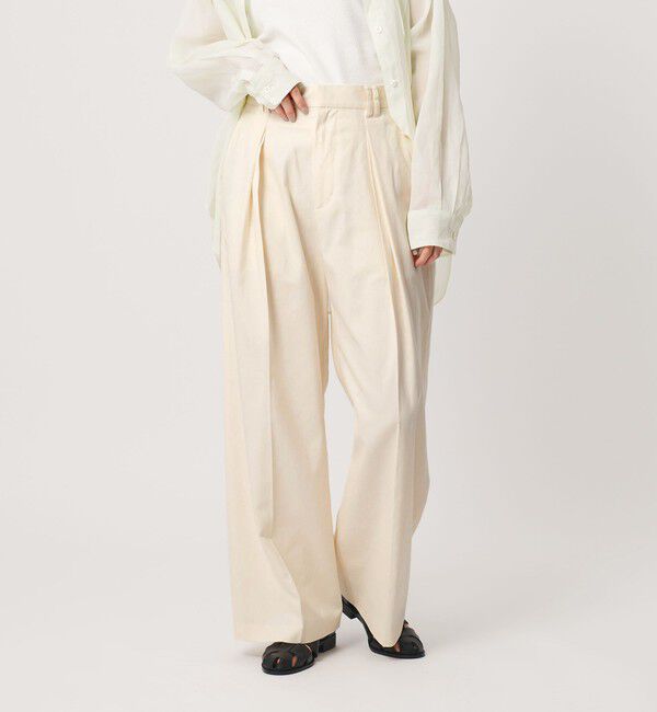 BEAUTY&YOUTH UNITED ARROWS「コットンチノ 2タック ワイドパンツ」|チノ|OFF WHITE