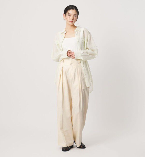 BEAUTY&YOUTH UNITED ARROWS「コットンチノ 2タック ワイドパンツ」|チノ|