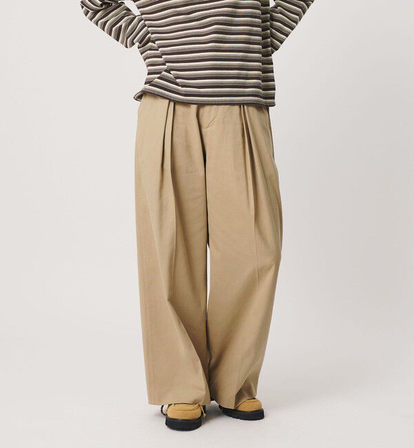 BEAUTY&YOUTH UNITED ARROWS「コットンチノ 2タック ワイドパンツ」|チノ|