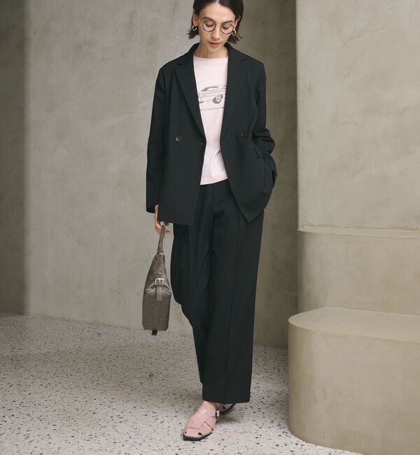 BEAUTY&YOUTH UNITED ARROWS「【WEB限定 Wardrobe DAILY MINIMAL】メランジ ダブルジャケット ウォッシャブル」|テーラードジャケット|BLACK