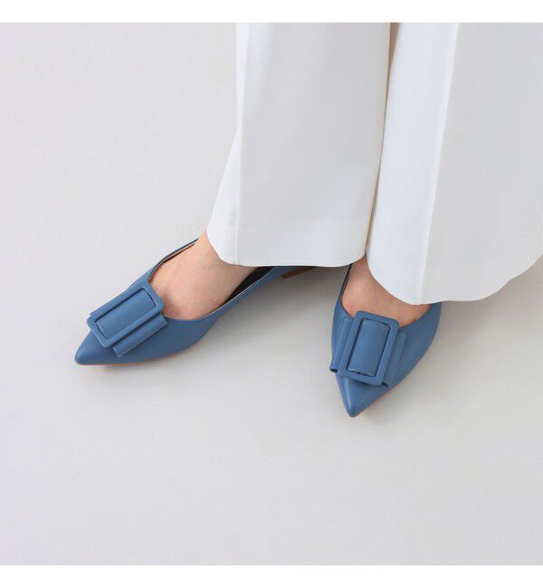 Demi-Luxe BEAMS 「Demi-Luxe BEAMS / バックル ポインテッドトゥ パンプス」|パンプス|SAX