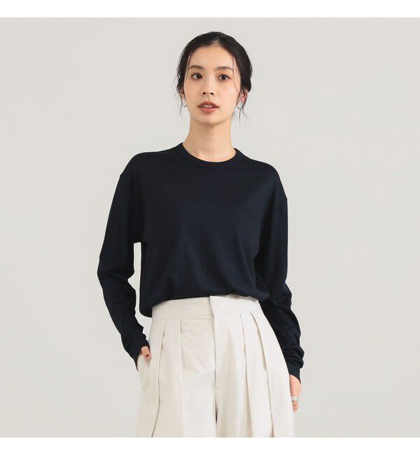 Demi-Luxe BEAMS 「【別注】SLOANE / ウール クルーネック ロングスリーブ」|Tシャツ・カットソー|