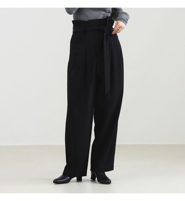 Demi-Luxe BEAMS 「ベルテッド カルゼ パンツ」|チノ|BLACK