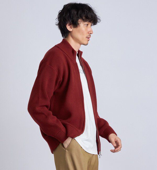 SHIPS any「SHIPS any: <ウォッシャブル> ドライバーズ アゼ編み ニット カーディガン◇」|カーディガン|ワイン