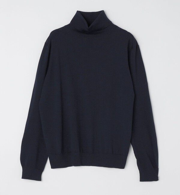 SHIPS「SHIPS: HANDFRAME 16ゲージ タートルネック ニット」|ニット・セーター|ネイビー