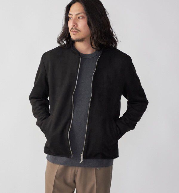 SHIPS「SHIPS: ポリエステル フェイクスエード シングル ライダース」|その他|ブラック