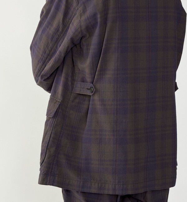 SHIPS「SHIPS: 〈セットアップ対応〉ダークトーン チェック コットン シャツ ジャケット」|テーラードジャケット|