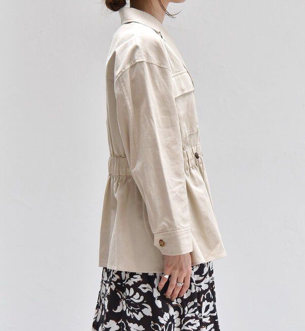 quaranciel「quaranciel:〈洗濯機可能〉コットン リネン サファリ シャツ ジャケット」|ミリタリージャケット|
