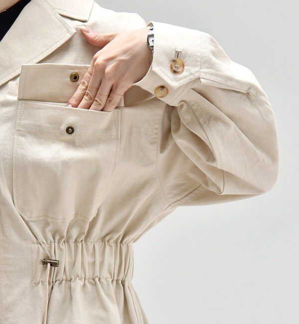 quaranciel「quaranciel:〈洗濯機可能〉コットン リネン サファリ シャツ ジャケット」|ミリタリージャケット|