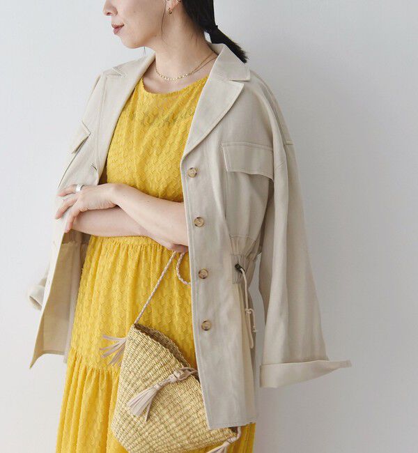 quaranciel「quaranciel:〈洗濯機可能〉コットン リネン サファリ シャツ ジャケット」|ミリタリージャケット|